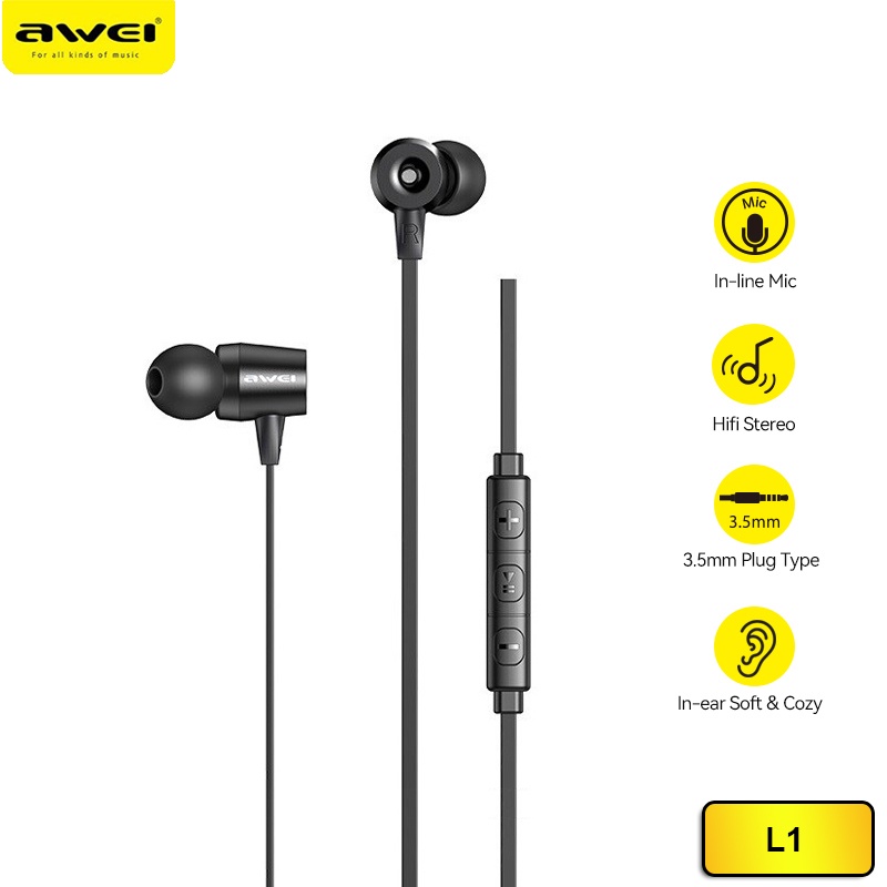 AWEI AURICULAR WIRE L1